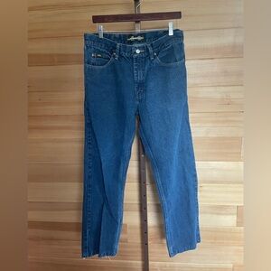 Vintage Lee Men's Relaxed Fit Straight Leg Blue Jeans 34 x 34 Made in Mexico